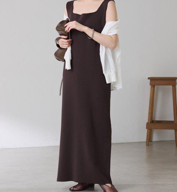  「ミラノリブニットワンピース」|ワンピース|ブラウン