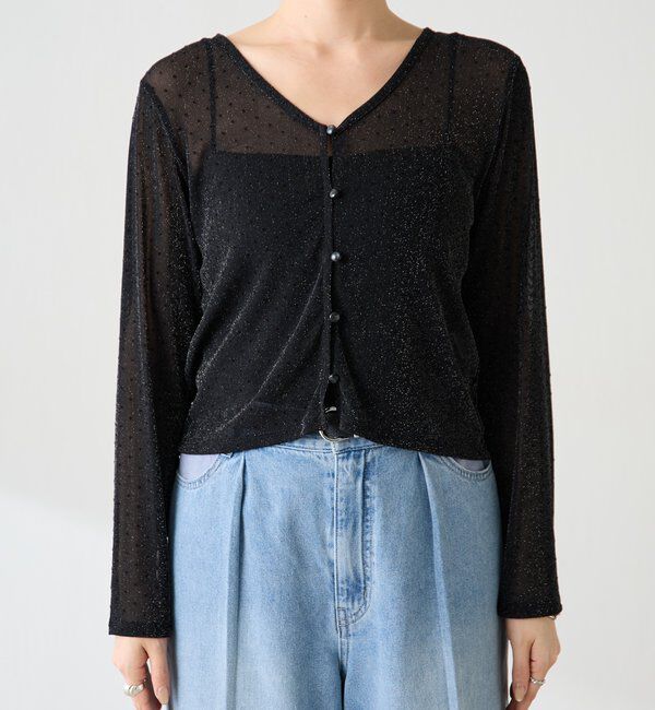  「【トレンドアイテム】シアードットカーディガン」|カーディガン|