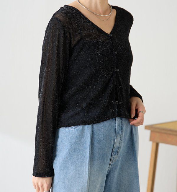  「【トレンドアイテム】シアードットカーディガン」|カーディガン|