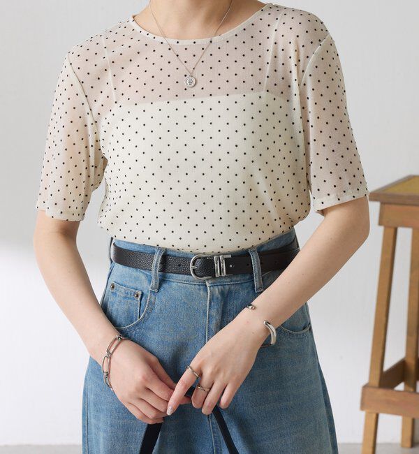  「【トレンドアイテム】シアードットチュールカットソー/アンサンブル」|Tシャツ・カットソー|