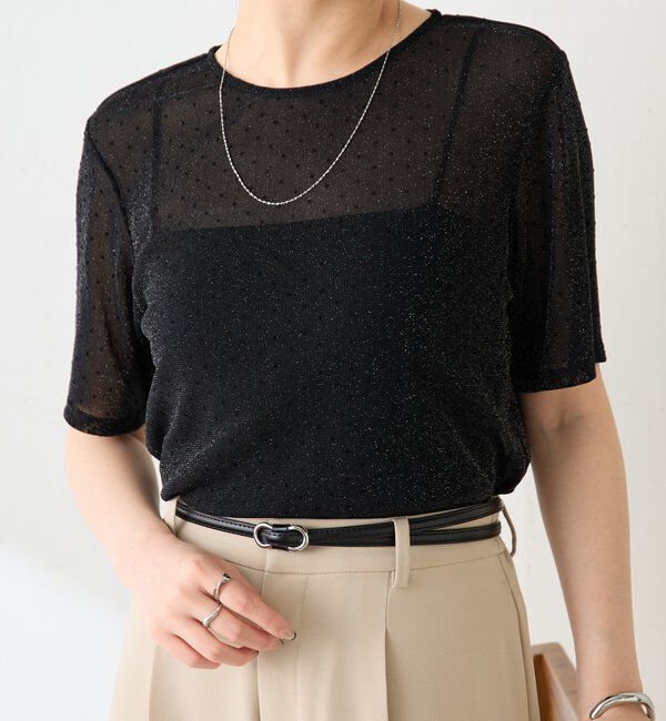  「【トレンドアイテム】シアードットチュールカットソー/アンサンブル」|Tシャツ・カットソー|