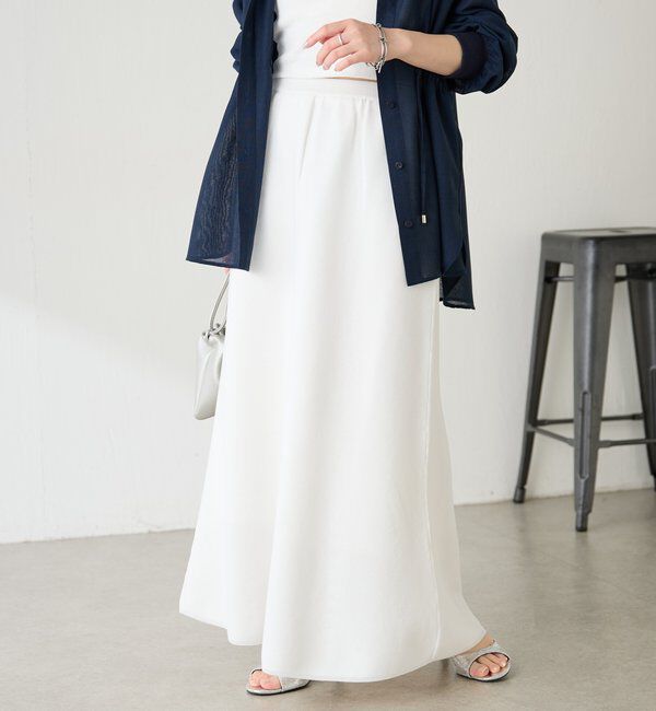  「ニットロングスカート」|スカート|ホワイト