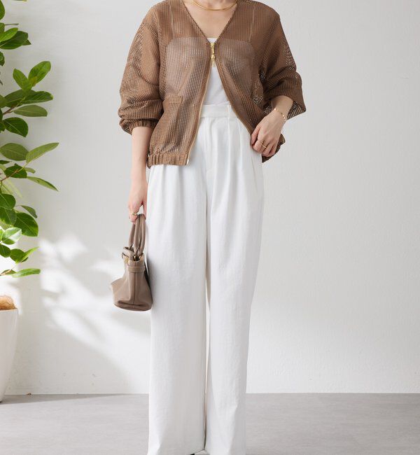  「【夏にも着れる長袖】Vネックシアーブルゾン」|その他|