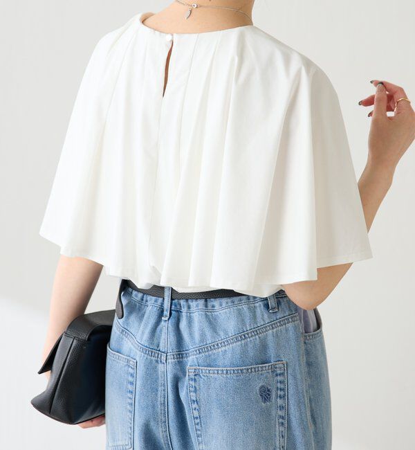  「【接触冷感/二の腕カバー】ケープデザインカットソー」|Tシャツ・カットソー|