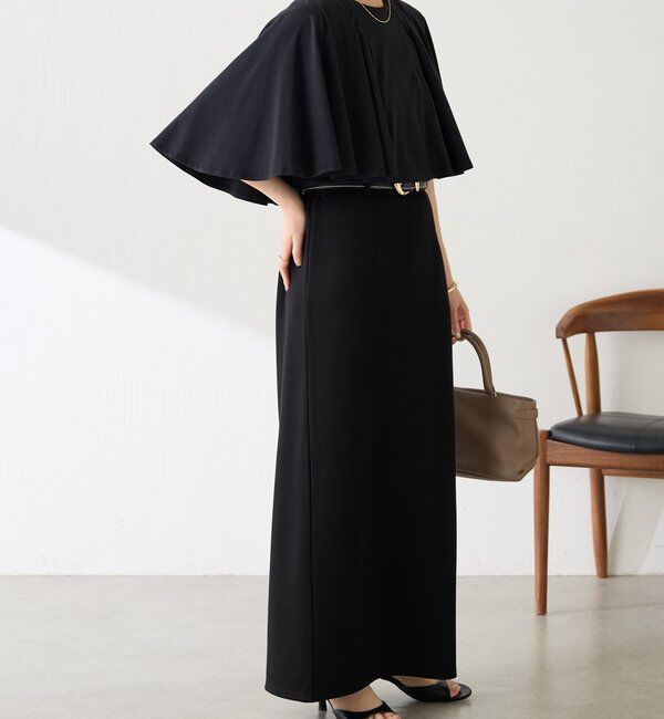  「【接触冷感/二の腕カバー】ケープデザインカットソー」|Tシャツ・カットソー|