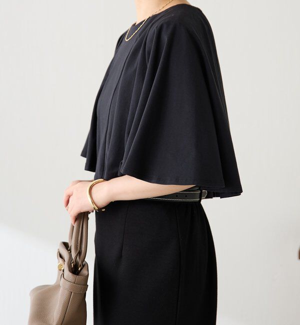  「【接触冷感/二の腕カバー】ケープデザインカットソー」|Tシャツ・カットソー|