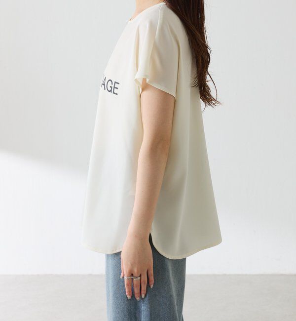  「【さらっとした着心地】ジョーゼットフレンチロゴTシャツ」|Tシャツ・カットソー|