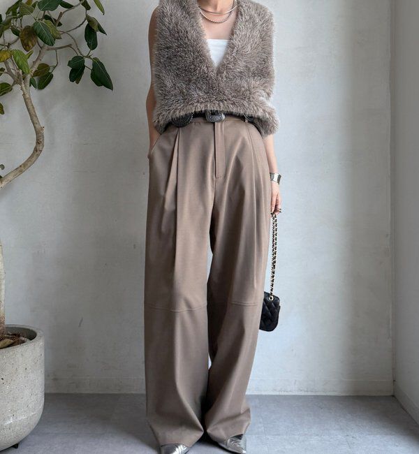  「サイドスナップフェイクカシミヤファープルオーバー」|ベスト・ジレ|