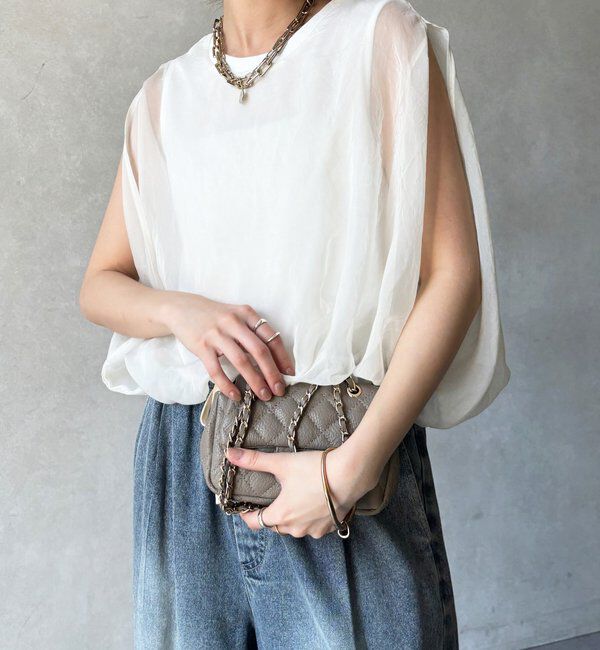  「【WEB限定】オーガンジーレイヤードバルーンプルオーバー」|シャツ・ブラウス|