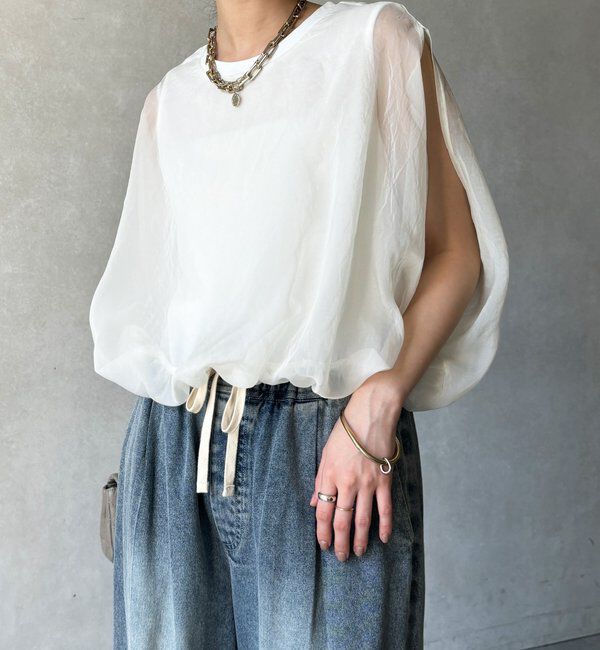  「【WEB限定】オーガンジーレイヤードバルーンプルオーバー」|シャツ・ブラウス|