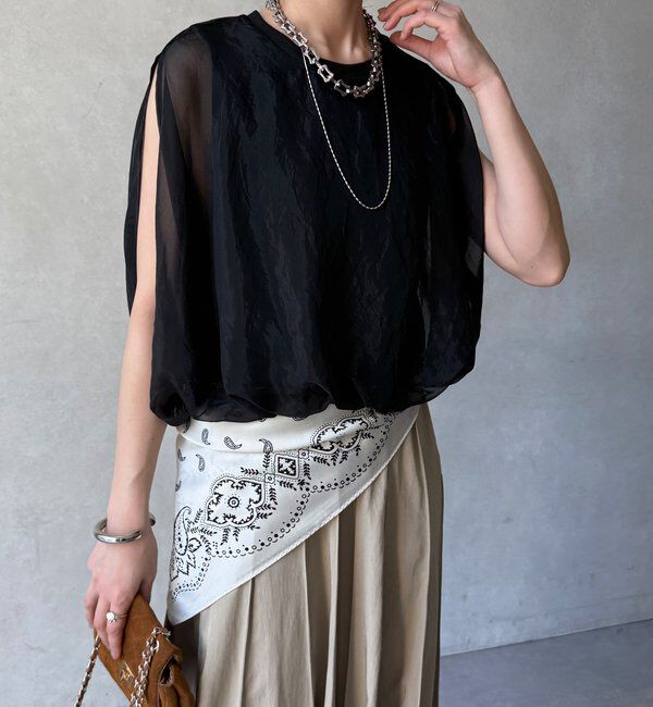  「【WEB限定】オーガンジーレイヤードバルーンプルオーバー」|シャツ・ブラウス|