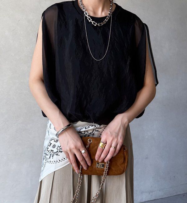  「【WEB限定】オーガンジーレイヤードバルーンプルオーバー」|シャツ・ブラウス|