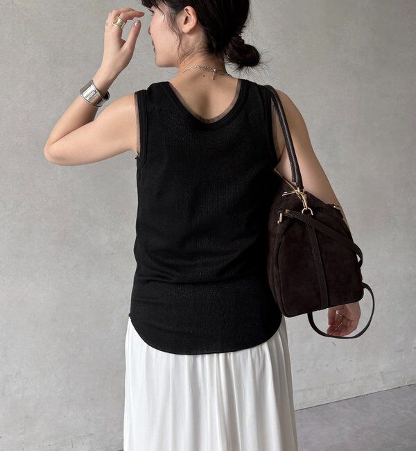  「ラメリブチュールタンク」|Tシャツ・カットソー|