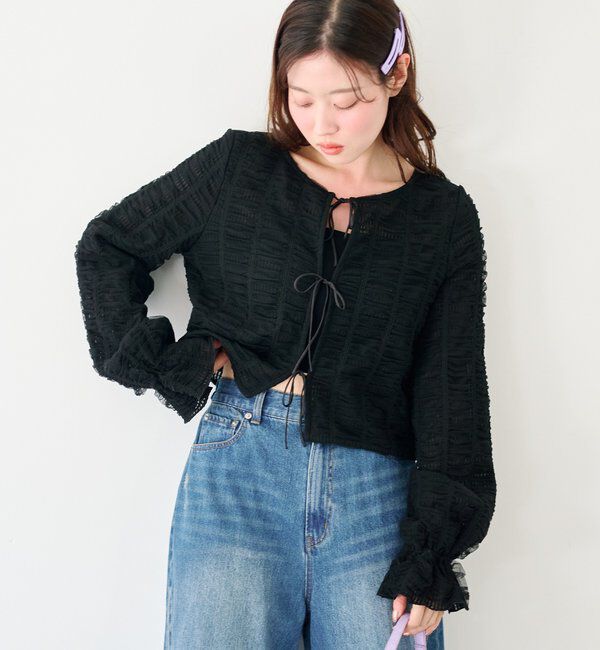  「チュールリボンブラウス」|シャツ・ブラウス|