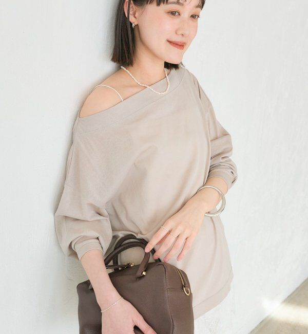  「予約【大人の肌見せに】シアードルマンカットソー」|Tシャツ・カットソー|グレージュ