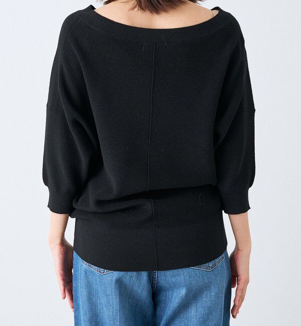  「【手洗い可能】ギマコットン片畦Vネックニット」|ニット・セーター|