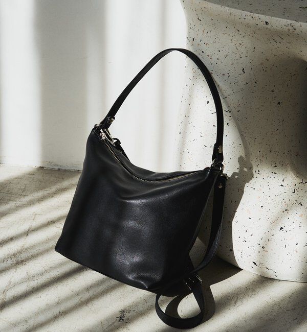  「ソフトレザーシンプルショルダーバッグ 」|ショルダー・メッセンジャー|ブラックその他2