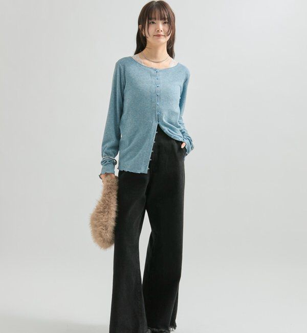  「起毛リブボタンカーディガン」|Tシャツ・カットソー|