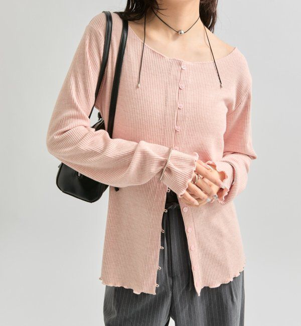  「起毛リブボタンカーディガン」|Tシャツ・カットソー|