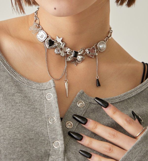  「ミックスモチーフネックレス」|ネックレス|