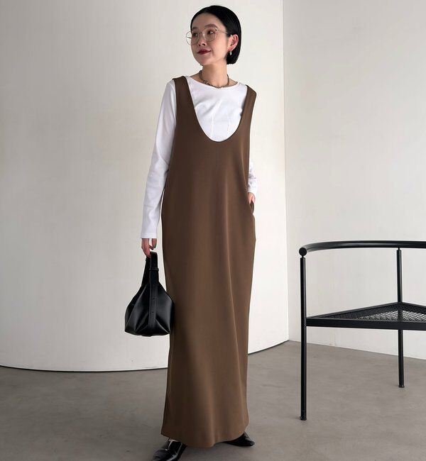  「【tani企画】UネックIラインワンピース」|ワンピース|