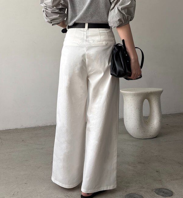  「【腰回りカバー/低身長サイズあり】2タックチノパン」|チノ|