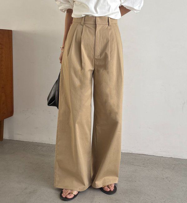  「【腰回りカバー/低身長サイズあり】2タックチノパン」|チノ|