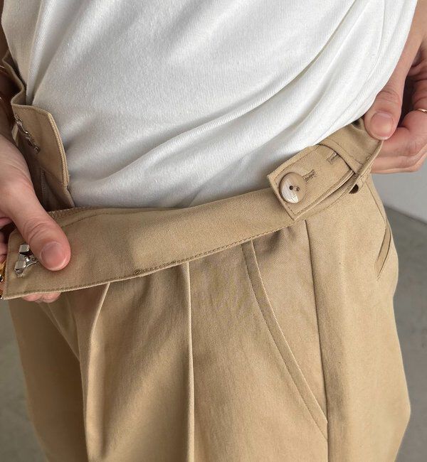  「【腰回りカバー/低身長サイズあり】2タックチノパン」|チノ|