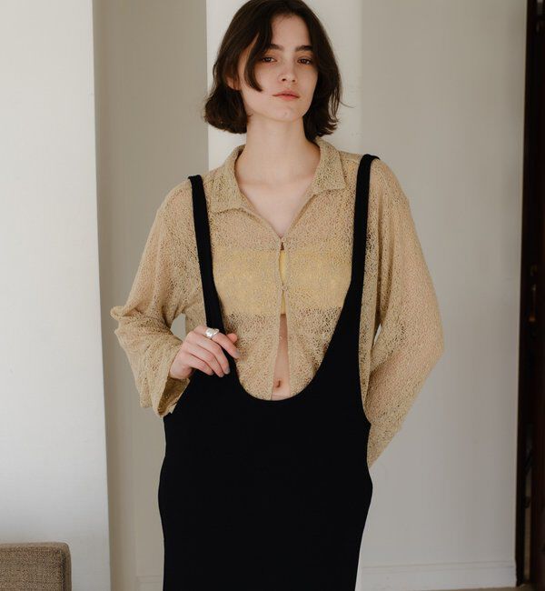  「絡みレースシャツ&times;ビスチェSET」|Tシャツ・カットソー|ベージュ