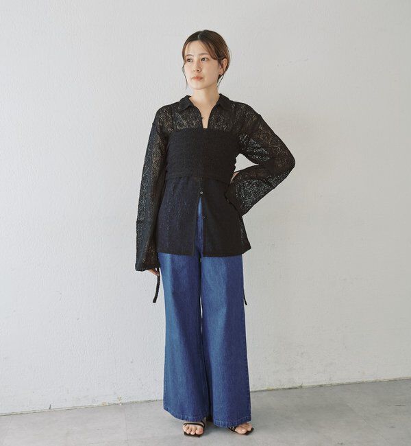  「絡みレースシャツ&times;ビスチェSET」|Tシャツ・カットソー|