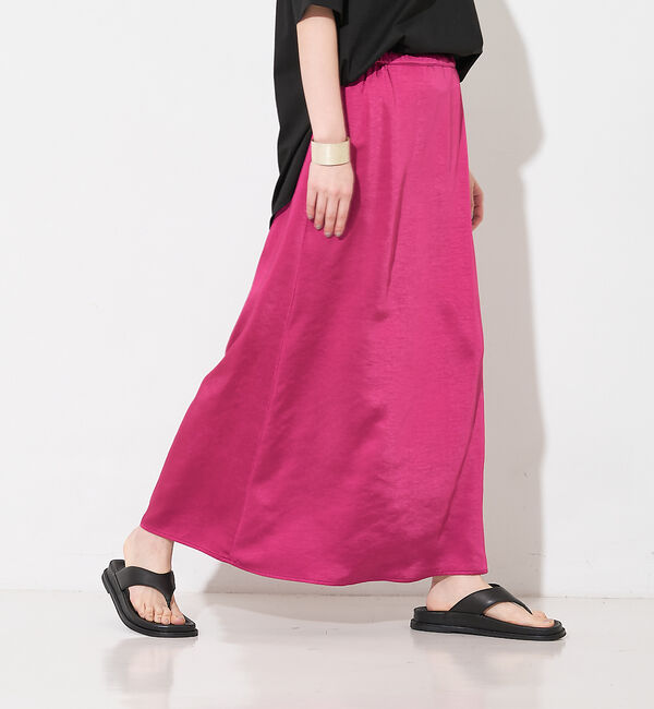 collex「【WEB限定】サテンロングフレアスカート」|スカート|