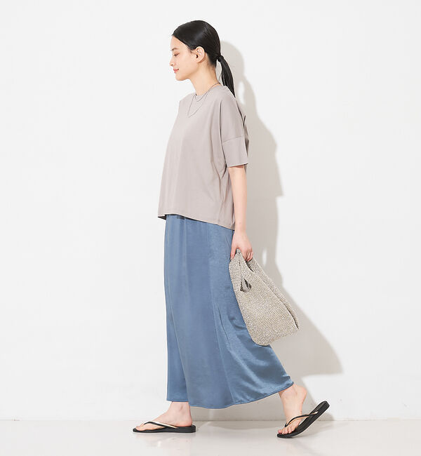 collex「【WEB限定】サテンロングフレアスカート」|スカート|