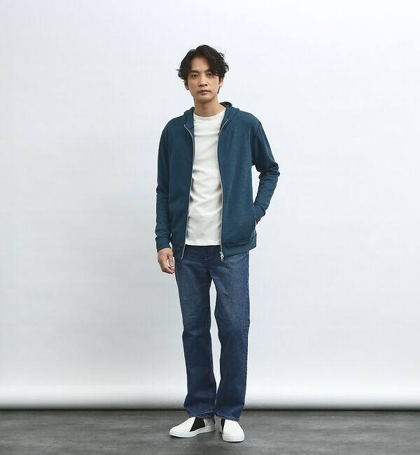 ABAHOUSE「【袖配色ステッチ】ジップアップ パーカー」|パーカー|