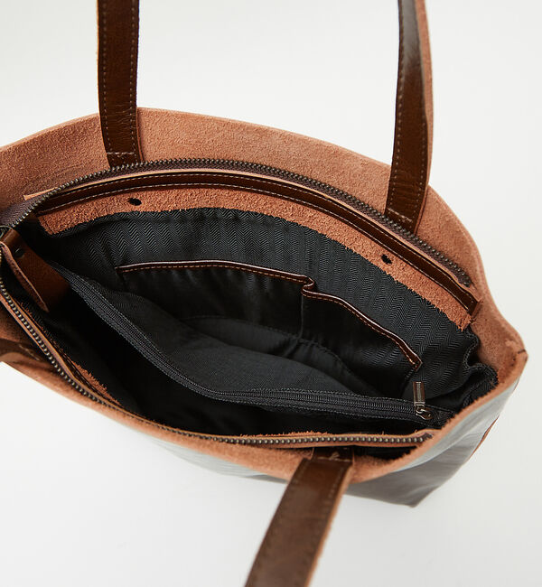 ABAHOUSE「スプリットレザー縦型トートバッグ」|トートバッグ|