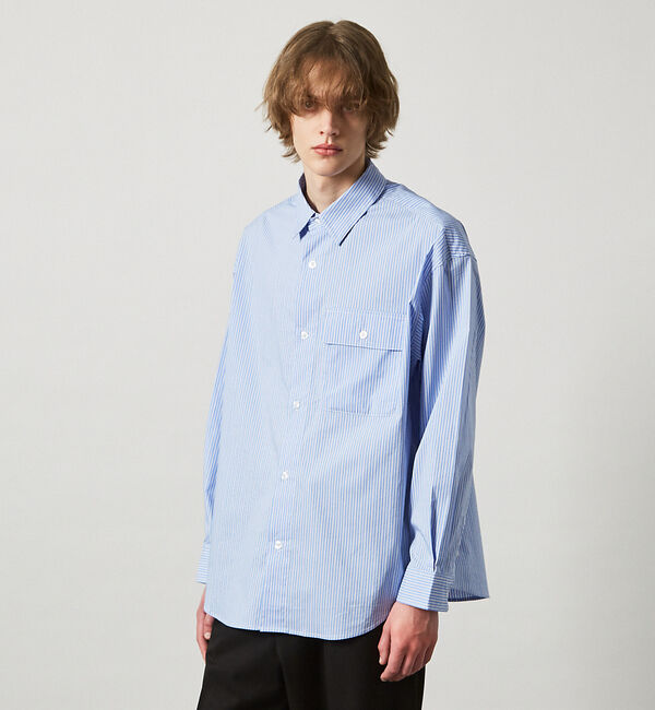 ABAHOUSE「クリア ストライプ レギュラーカラーシャツ」|シャツ・ブラウス|ブルー