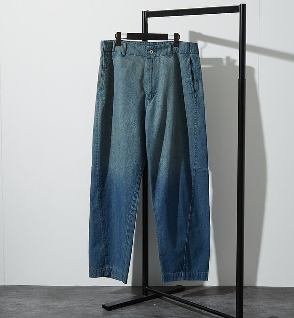 ABAHOUSE「【ヴィンテージ加工】 LIGHT CURVED DENIM /ワイドデニム/ライ」|デニム|