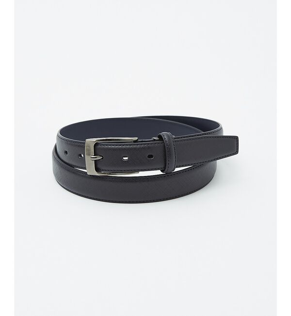 ABAHOUSE「【定番】サフィアーノレザーベルト」|ベルト|ネイビー