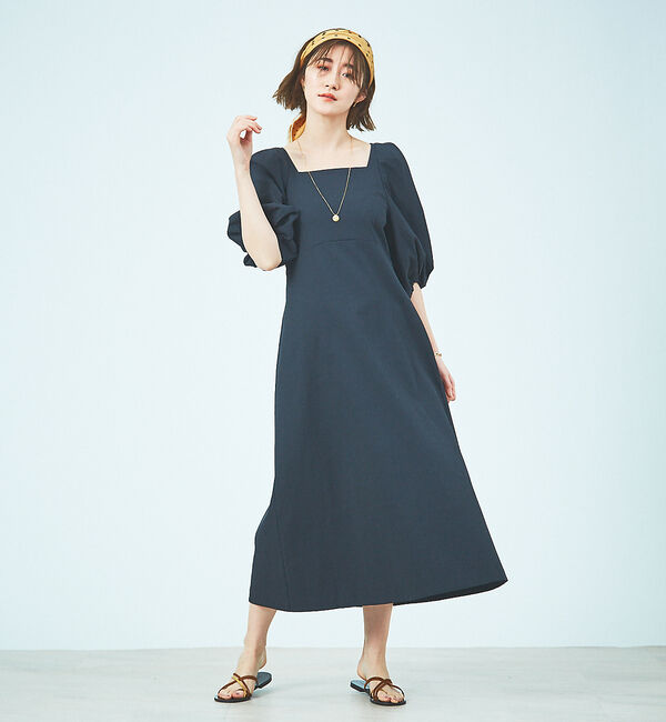 Rouge vif「ボリュームスリーブシェルタリングワンピース」|ワンピース|