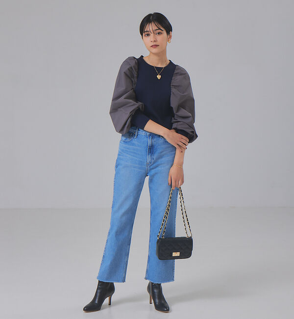 Rouge vif「ファブリックスリーブプルオーバー」|ニット・セーター|