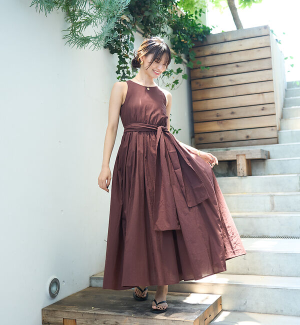 Rouge vif「【一部店舗限定】コットンローンノースリーブリボンワンピース」|ワンピース|