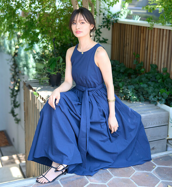 Rouge vif「【一部店舗限定】コットンローンノースリーブリボンワンピース」|ワンピース|