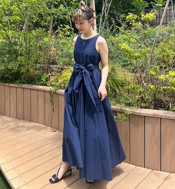 Rouge vif「【一部店舗限定】コットンローンノースリーブリボンワンピース」|ワンピース|