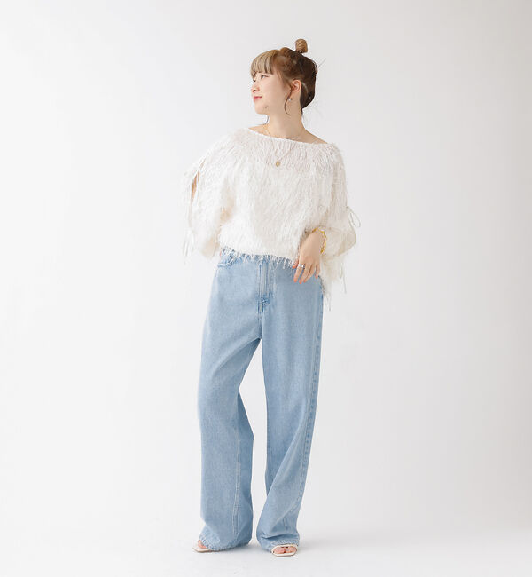 Rouge vif「フェザージャガードスリーブリボンブラウス」|シャツ・ブラウス|