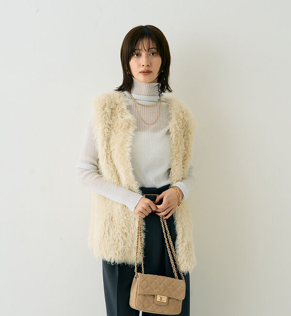 Rouge vif「フェザーニットジレベスト」|ニット・セーター|