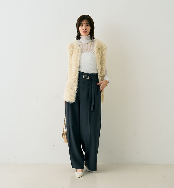 Rouge vif「フェザーニットジレベスト」|ニット・セーター|