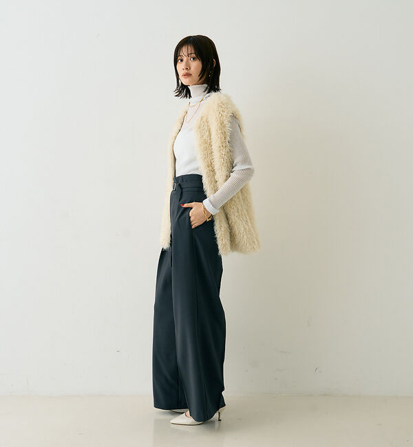 Rouge vif「フェザーニットジレベスト」|ニット・セーター|