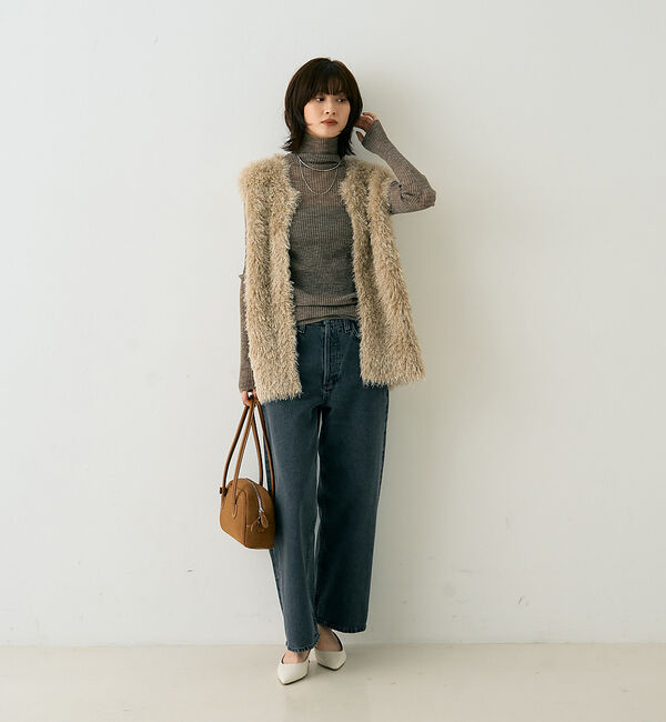 Rouge vif「フェザーニットジレベスト」|ニット・セーター|