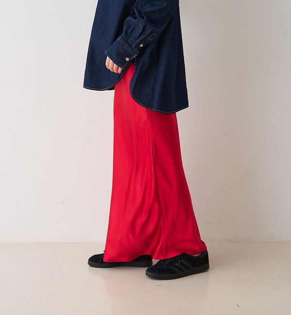 Rouge vif「サテンマーメイドイージーロングスカート」|スカート|