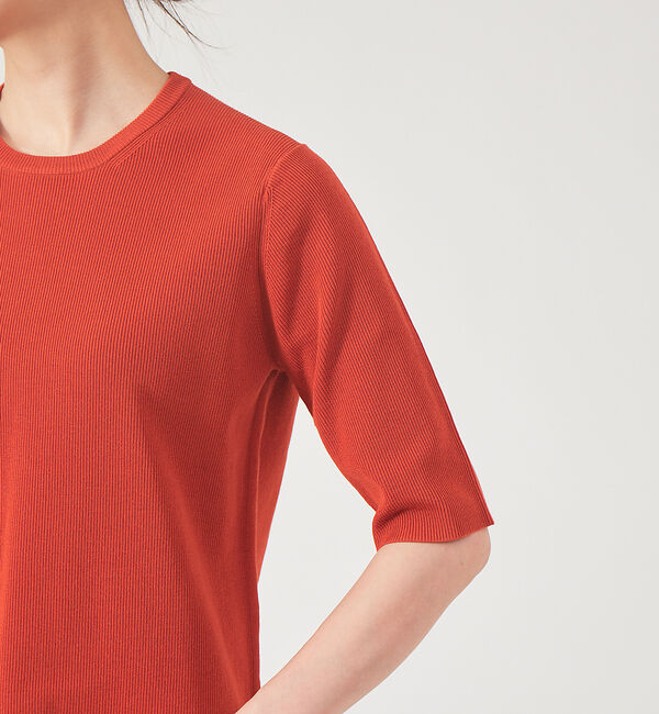 qualite「ウォッシャブルクルーネックニットT」|ニット・セーター|