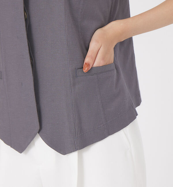 qualite「《セットアップ対応》ブライトリネンジレ」|ベスト・ジレ|